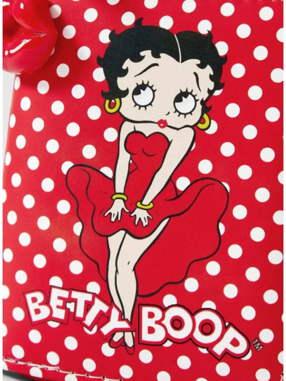 Betty Boop Red Polka Dot Zip Wallet Retro Pin-Up Cartoon Mini Wallet Kiss Charm